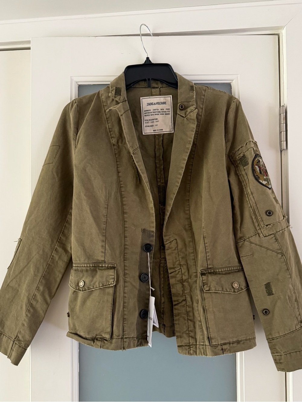 Zadig & Voltaire Olive Green Military Field Jacket